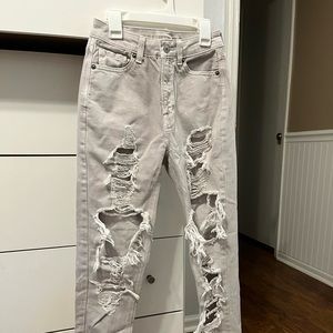 American Eagle gray mom jeans